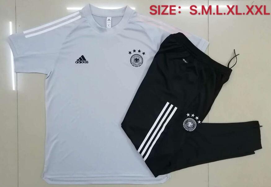 2020 Germany Light Grey Short Training Kits Shirt + Pants